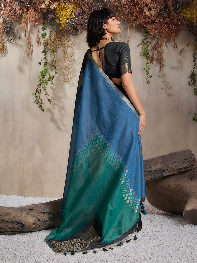 Monjolika Fashion Multi Colour Viscose Cotton Weaving Contemporary Saree