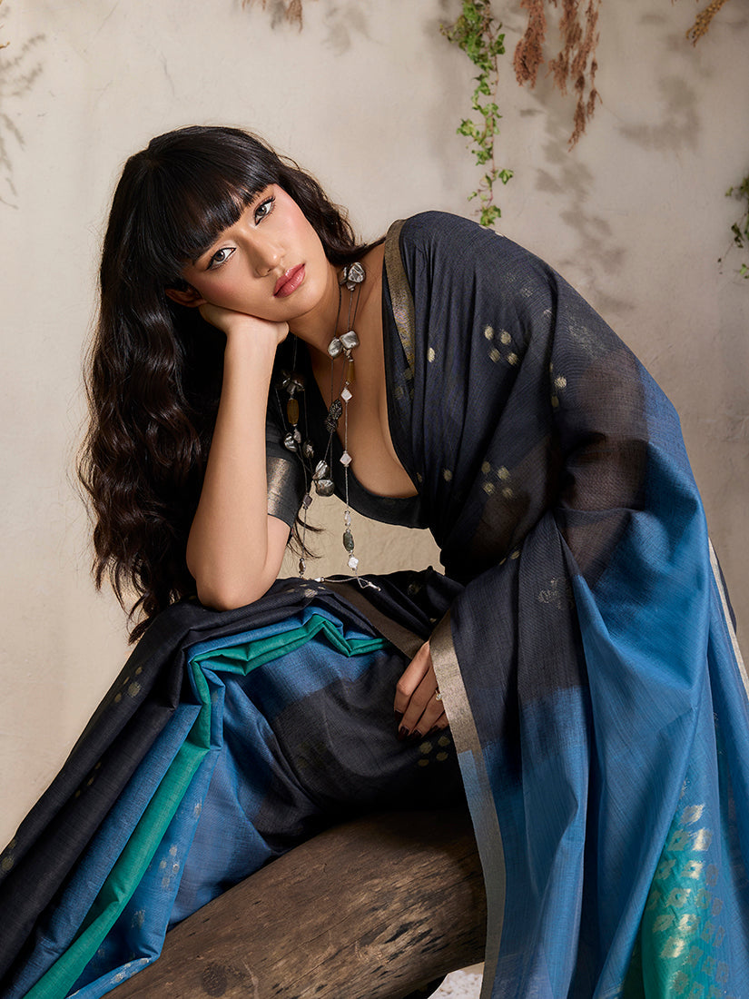 Monjolika Fashion Multi Colour Viscose Cotton Weaving Contemporary Saree