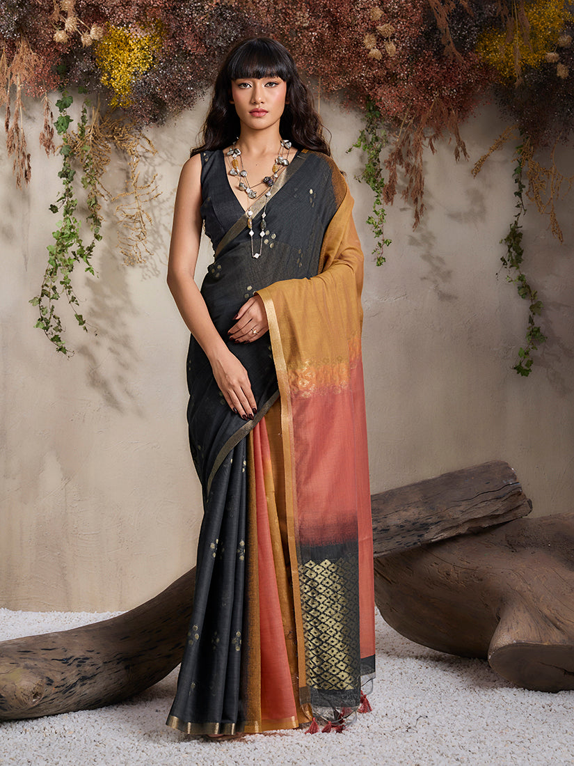 Monjolika Fashion Multi Colour Viscose Cotton Weaving Contemporary Saree