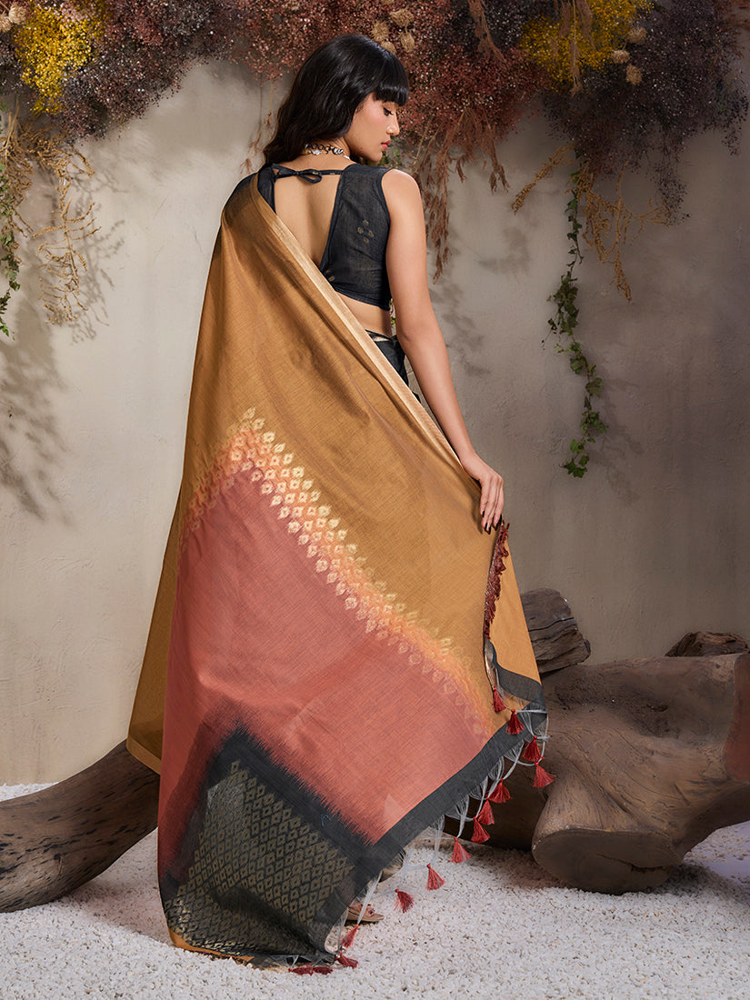 Monjolika Fashion Multi Colour Viscose Cotton Weaving Contemporary Saree