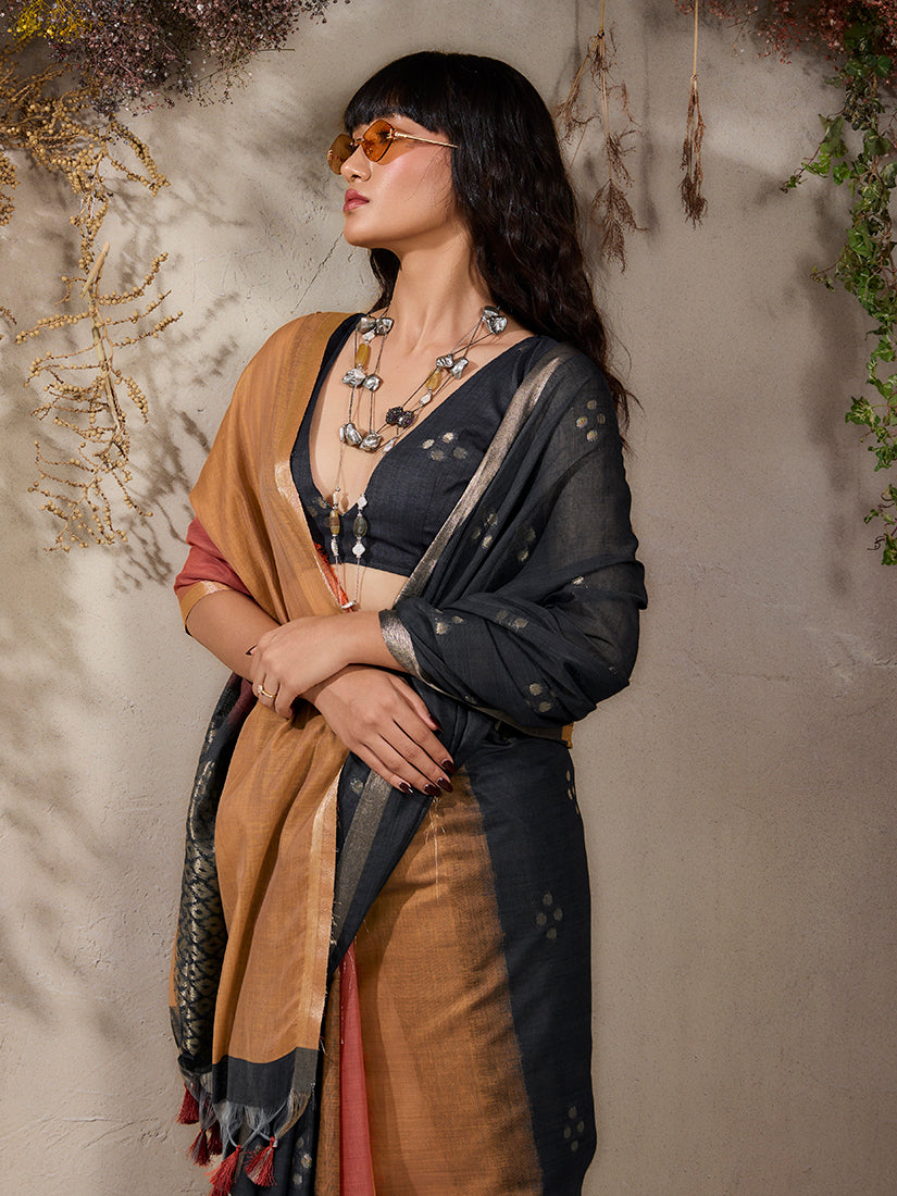 Monjolika Fashion Multi Colour Viscose Cotton Weaving Contemporary Saree