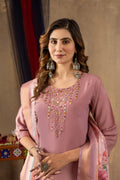 Pramukh Fab Onion Pink Shimmer Gold Silk Color Kurta Set