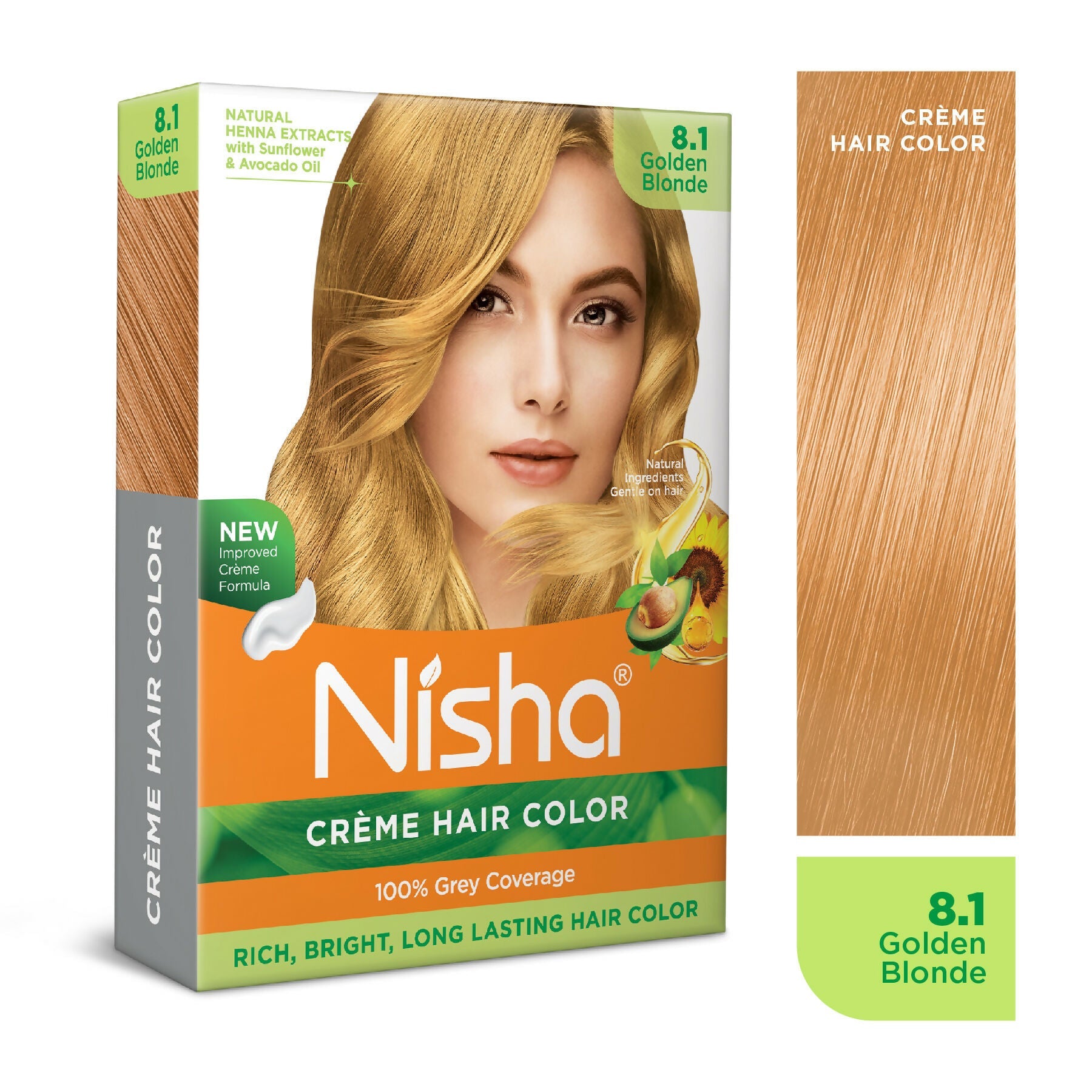 Nisha Creme Hair Color for Women - Golden Blonde