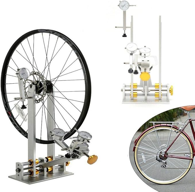 Wheel Truing Stand, Professional Bike Truing Stand for Maintenance with 3 Gauges, Bicycle Repair Tools, Accepts Wheels 13"-38"