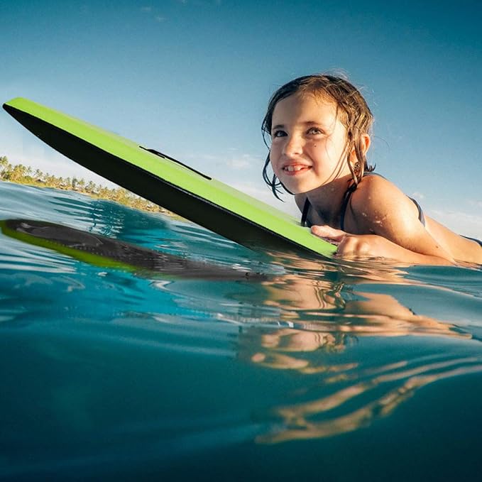 Goplus 41''/37''/33'' Lightweight Body Board for Beach, Surf Board with EPS Core, XPE Deck, HDPE Slick Bottom, Wrist Leash, Bodyboard for Kids Adults Surfing