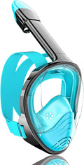QingSong Full Face Snorkel Mask for Adults, Snorkeling Gear with Camera Mount, 180 Degree Panoramic View Snorkel Set Anti-Fog Anti-Leak