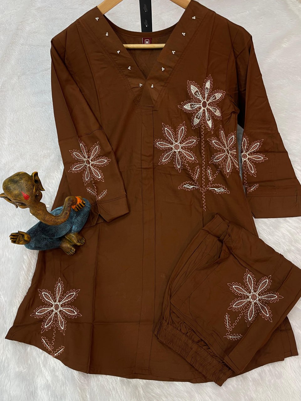 Pramukh Fab Brown Color Rayon Co-ords Set