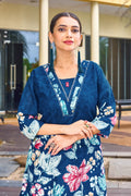 Pramukh Fab Teal Color Cotton Co-ord Set