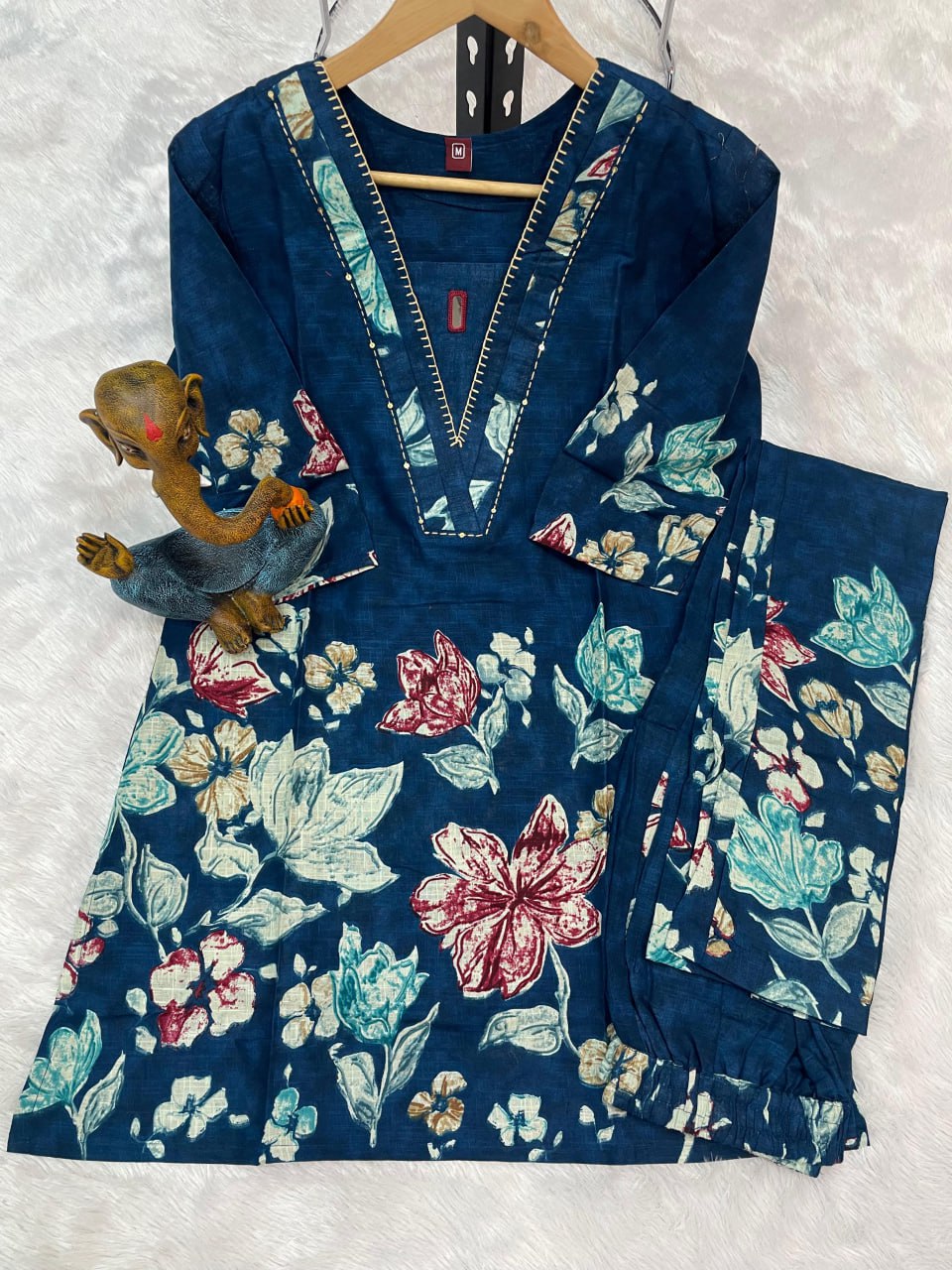 Pramukh Fab Teal Color Cotton Co-ord Set