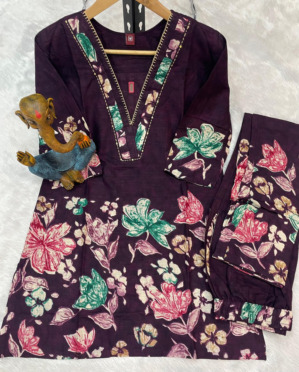 Pramukh Fab Purple Color Cotton Co-ord Set