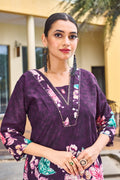 Pramukh Fab Purple Color Cotton Co-ord Set