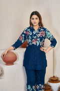 Pramukh Fab Teal Color Cotton Co-ord Set