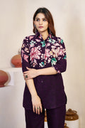 Pramukh Fab Purple Color Cotton Co-ord Set