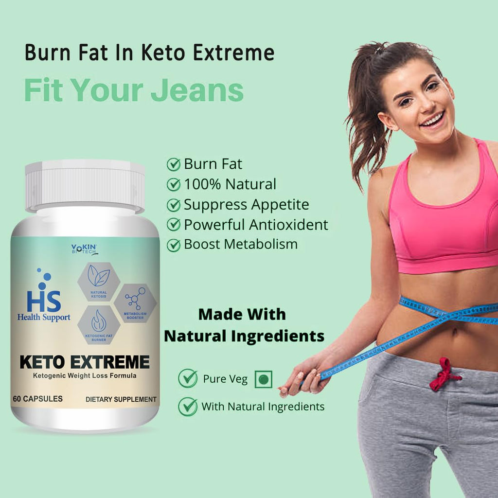 Vokin Biotech Keto Extreme Ketogenic Weight Loss Formula with Garcinia Cambogia Extract Fat Burner | Metabolism Booster