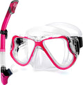 Greatever Dry Snorkel Set,Panoramic Wide View,Anti-Fog Scuba Diving Mask,Professional Snorkeling Gear