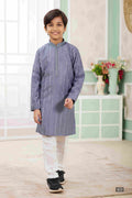 Raivat Ethnic Art Silk Embroidery Work Kids Kurta Pajama In Blue Colour