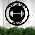 Custom Gym Metal Sign Personalized Workout Room Powerlifting Decor, Home Fitness Motivational Garage Center Wall Art, Gift for Women, Men, Dad, Papa, Grandpa, Mother, Sister, Girls, Modern Design