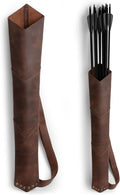 Back Arrow Archery Quiver, Vintage Holder for Shooting Practice, Training, Full Grain Leather, Handmade Archer Accessories, Bourbon Brown