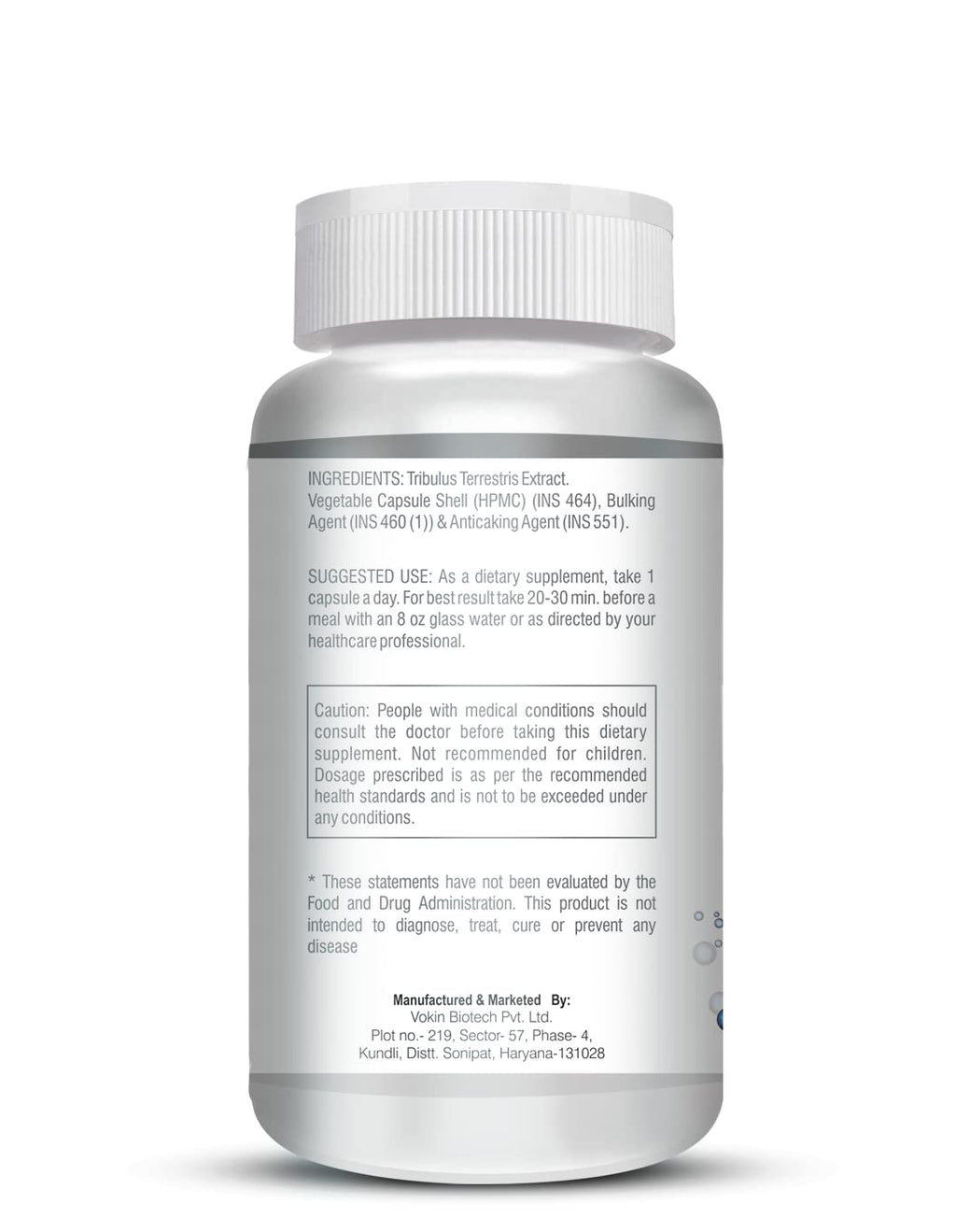 Vokin Biotech Tribulus Terrestris 700mg Energy, Performance & Stamina Veg Capsules