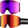 Ski Goggles Snow OTG Snowboard Goggles Magnetic Interchangeable Lens Frameless UV Protection Anti-fog mobile Skating