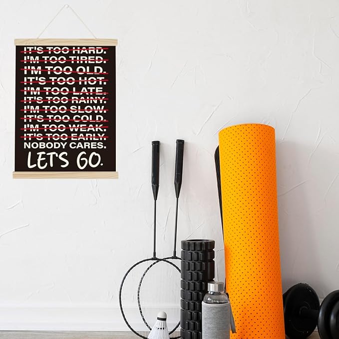 Gym Motivational Posters College Dorm Posters Gifts for Guys Friends Nobody Cares Lets Go Gym Flag Wall Art Decor Sign for Home Gym Bedroom Office