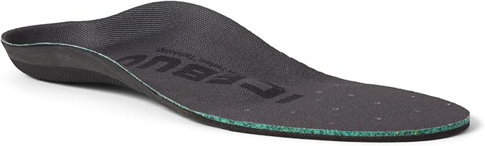 Icebug Comfort Insoles with Dynamic Arch Support, Charcoal High Arch, M 10/W 11.5-12