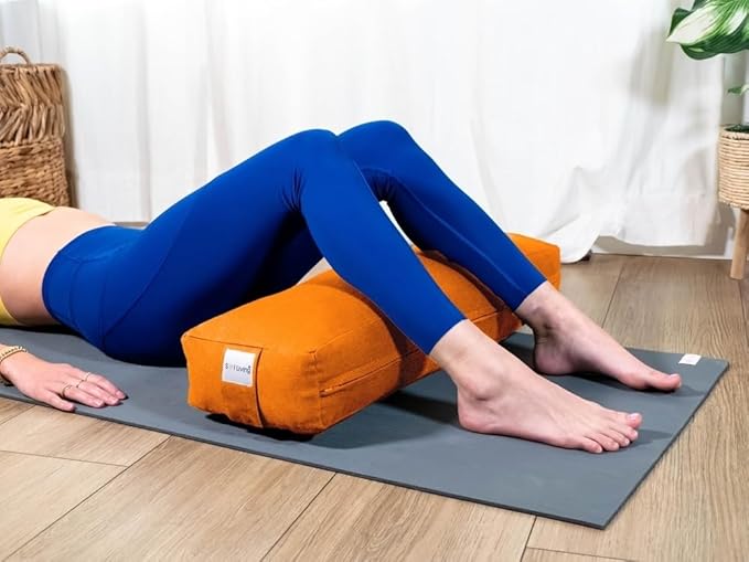 Sol Living Yoga Bolster Pillow Rectangular Meditation Cushion Cotton Meditation Accessories for Restorative Yoga Meditation Pillow Yoga Pillow Firm Body Pillow Bolster Pillow for Legs Removable Cover