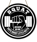 Gym Sign Decor, Home Gym Sign, Funny Gym Decorations, Workout Room Fitness Room Decor Gym Sign Decoration, Gym Bodybuilding Gift for Trainer Exercise Lover Men, Because No One