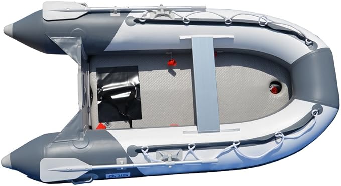 BRIS 8.2 Ft Inflatable Boat Inflatable Pontoon Dinghy Raft Tender Boat with Air-Deck Floor