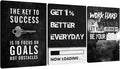 Yetaryy Motivational Poster Inspirational Wall Art 3 Pieces Canvas Painting Lion Artwork for Living Room Office Modern Home Decor Prints Pictures Wall Decor Framed Ready to Hang [36''Wx 16''H]