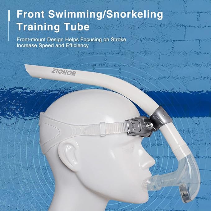 ZIONOR Snorkel Lap Swimming Swimmer Training Diving Snorkeling Comfortable Mouthpiece One-Way Purge Valve for Pool Open Water