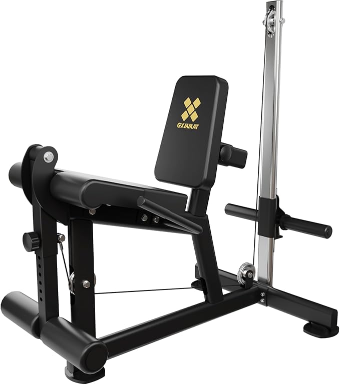 GXMMAT Leg Extension and Curl Machine - Professional Lower Body Workout Equipment for Home Gym, 400lbs Capacity with Adjustable Backrest & Leg Roller, Compact Design (47.24"x42.13"x16.54")