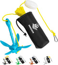 Dreizack Kayak Anchor Kit, 3.5 lb Folding Grapnel Boat Anchor Trolley Accessories with 40ft Rope and PVC Buoy for Fishing Kayaks SUP Paddle Boards Canoes Jet Ski PWC Inflatable Small Boats