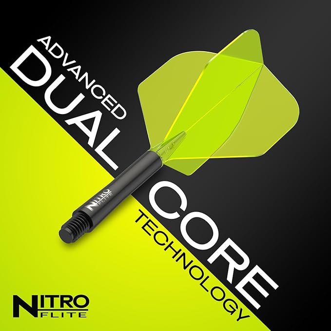 RED DRAGON Darts – Nitro Flite Integrated Flight & Shaft System – No.2 Shape and Design - Available in Short, Intermediate & Medium - Available in Variety of Colours - Professional Darts Accessories