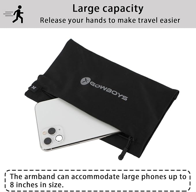Running Phone Armband for Men Women,Universal Arm Bands for Phones Below 8 Inches,Waterproof Cell Phone Armband for Hiking,Running,Cycling,Climbing(Black M)