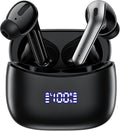 Wireless Earbuds, Bluetooth Ear Buds Headphones, 60H Long Playtime, Stereo Deep Bass, LED Power Display, IPX7 Sport Waterproof, Lightweight in-Ear Earphones with Mic for iPhone Android PC TV Computer