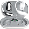 Wireless Earbuds Bluetooth Earbuds Built-in Mic with Ear Hooks 50H Playtime Ear Buds LED Display Charging Case Waterproof Design for Running Fitness (White)