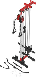 ER KANG Wall Mount Cable Station, Cable Crossover Machine with 18 Positions Dual Pulley System for Home Gym Fitness Equipment