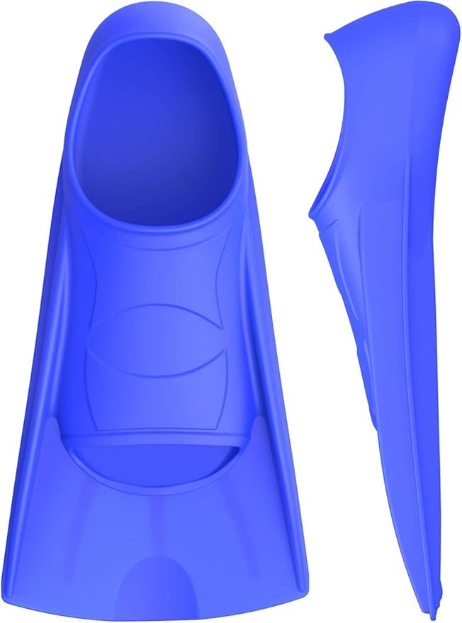 Gintenco Swim Fins, Kids Swim Training Fins for Lap Swimming, Travel Size Flippers with Mesh Bag, Silicone Swimming Fins for Kids Teens Adults Women Men