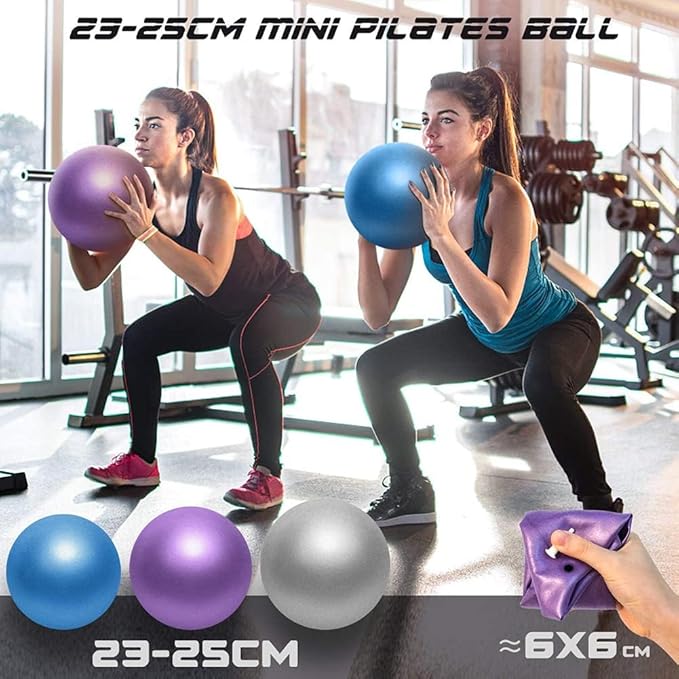 9 Inch Exercise Pilates Ball Mini Exercise Barre Ball for Yoga,Stability Exercise Training Gym Anti Burst and Slip Resistant Balls Physical Therapy Improves Balance, Core Strength