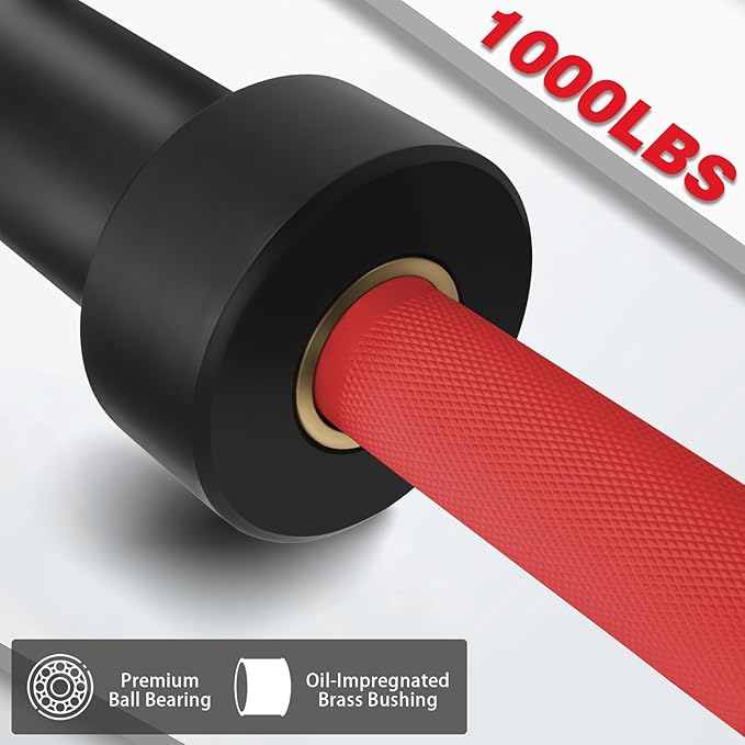 7ft Olympic Barbell for Strength Training and Olympic Weightlifting, 500 700 1000LBS Capacity Available, 2 Inch Bar for Squats, Home Gym Fitness Equipment, Bench Press, Deadlift,Powerlifting