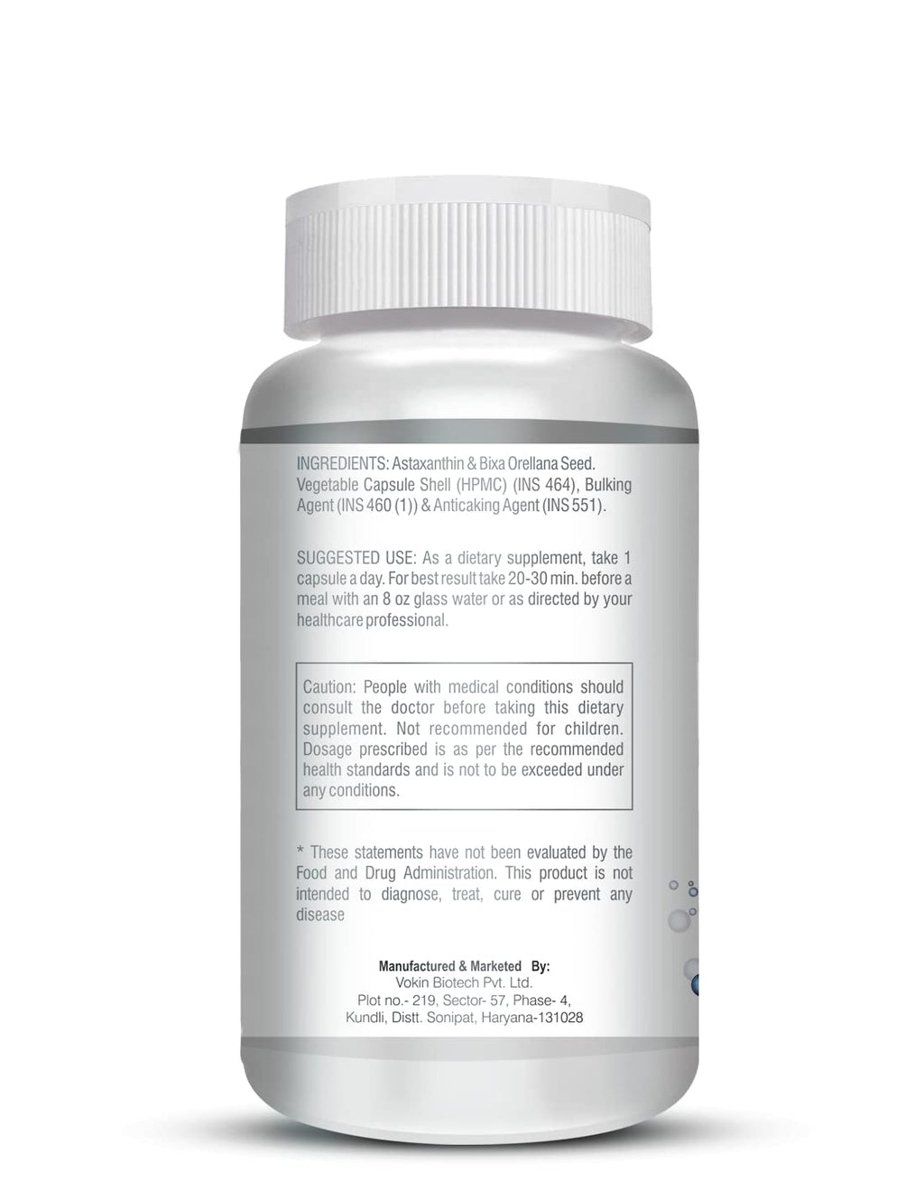 Vokin Biotech Astaxanthin 29mg - Naturally Sourced from Algae - Non-Synthetic - Best or Healthy Ageing