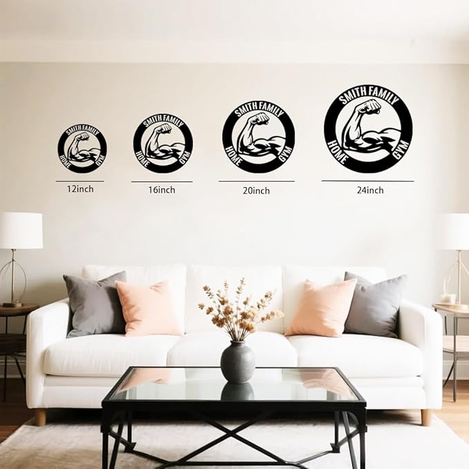 Personalized Home Gym Metal Name Sign | Custom Family Wall Art & Split Letter Name | Wedding Gift & Anniversary | Indoor Metal Decor Gift for Women, Men, Wife, Parents, Couple
