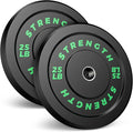 Olympic Rubber Bumper Weight Set - 2 Inch Barbell Plates for Home Gym Strength Training