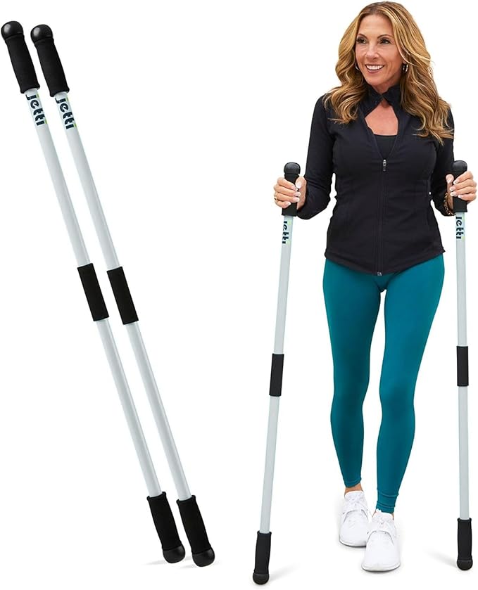 Weighted Walking Sticks for Seniors, Women & Men – 1.2lb Each Ergonomic Hiking Poles for Balance, Posture & Stability – Durable Trekking Poles for Walking