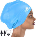 Dsane Extra Large Swimming Cap for Women and Men,Special Design Swim Cap for Very Long Thick Curly Hair&Dreadlocks Weaves Braids Afros Silicone Keep Your Hair Dry