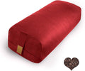 Organic Buckwheat Bolster (24X10.5X5.5 in) Supportive Rectangular Meditation Pillow 100% Cotton Cover Yoga Pillow
