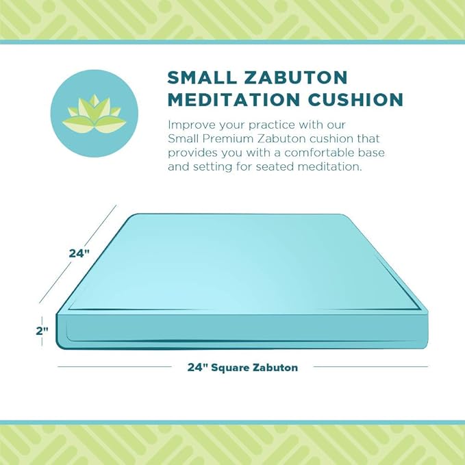 Bean Products Meditation Cushion - Zabuton Meditation Pillows for Sitting on Floor, Yoga Cushion, Cotton Yoga Pillow, Zen Kneeling Prayer Pad- Made in USA - Standard 24x24x2, Stone Gray