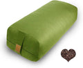Organic Buckwheat Bolster (24X10.5X5.5 in) Supportive Rectangular Meditation Pillow 100% Cotton Cover Yoga Pillow