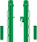 Tennis Posts with Net Crank Outdoor Heavy Duty Professional Green Tennis Permanent Court Kit for Net Quick Fixation System Equipped with a Cable Reel